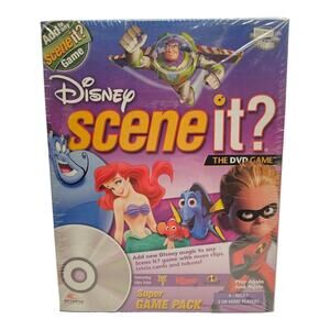 Scene It? The DVD Disney Super Game Pack With 4 Figures - Factory Sealed- New